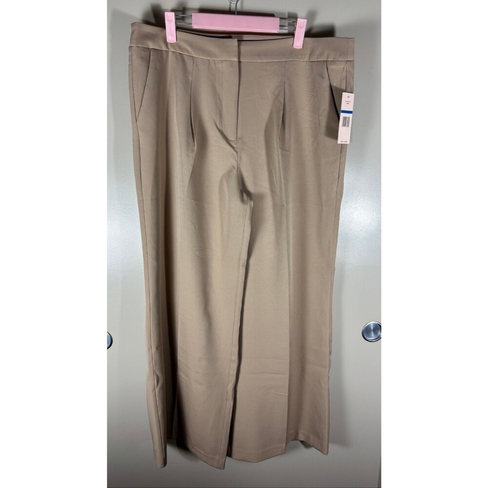 Nanette Lepore Camel Pleated Wide Leg Dress Pants Womens XL New With Tags Career